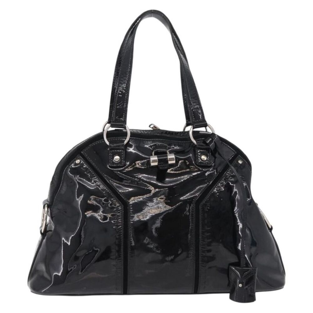 Saint Laurent Muse Patent Black Patent_Leather Shoulder Bag Bag